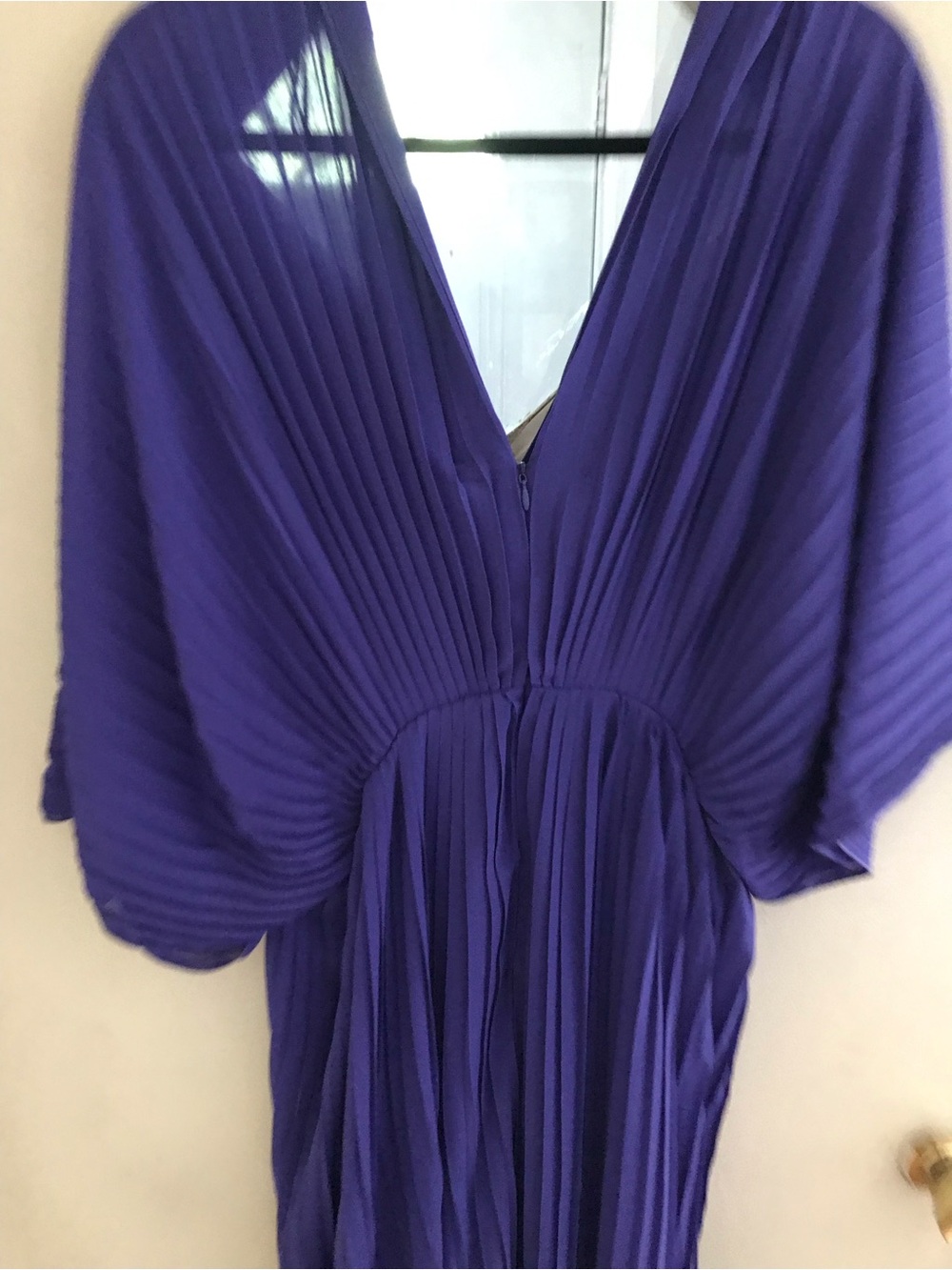 Mango Pleated Maxi Dress in Vibrant Purple
